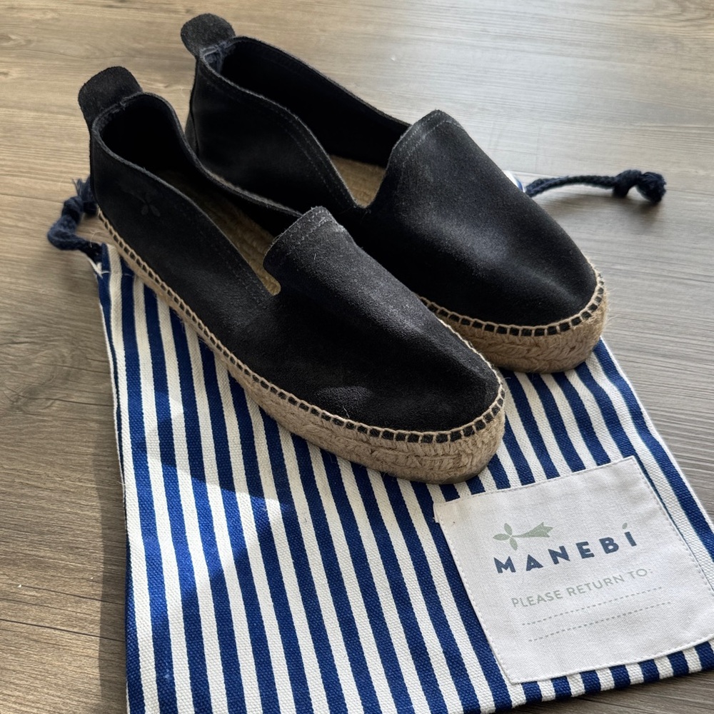 Manebí Navy Espadrille Flats - Size 40